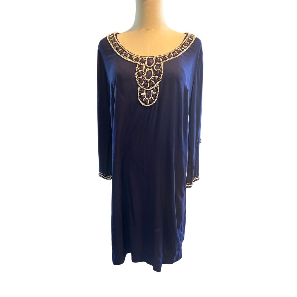 Lilly Pulitzer Sarah Blue Embellished Tunic Dress. Size Small